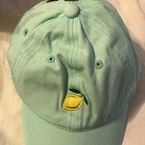 Francesca’s Mint Green Hat With Lemon Decal